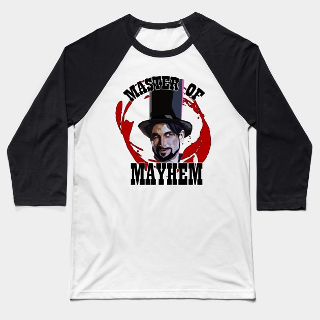 Master Of Mayhem. Julian Slink. Blood Drive Baseball T-Shirt by HeardUWereDead